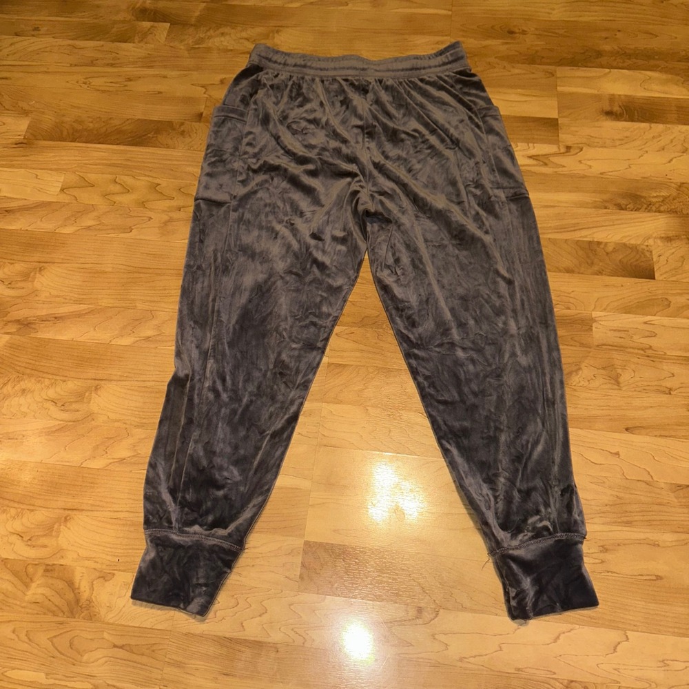 Aerie‎ OFFLINE Velour Jogger Pants Gray Lounge Comfort Size L - Picture 2 of 7